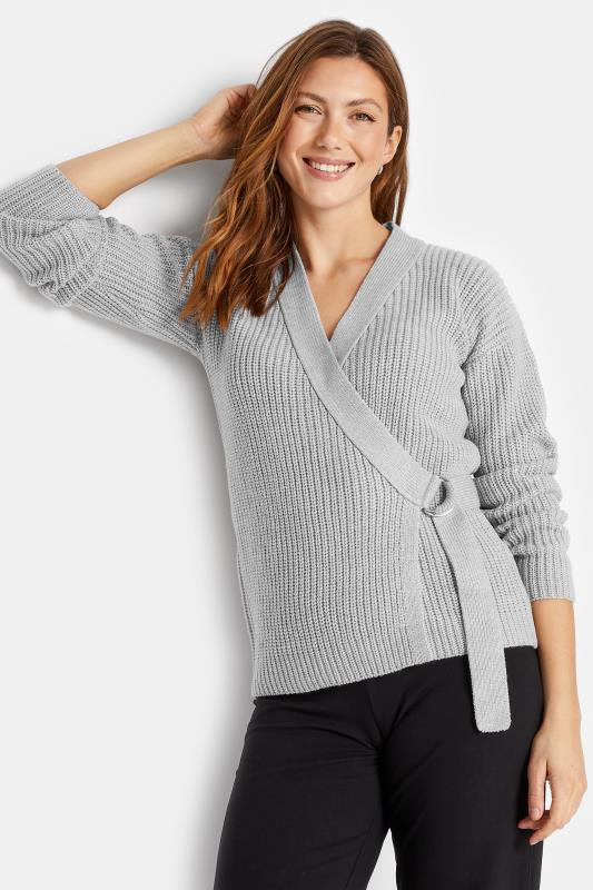 Tall  LTS Tall Grey Ballet Knitted Cardigan