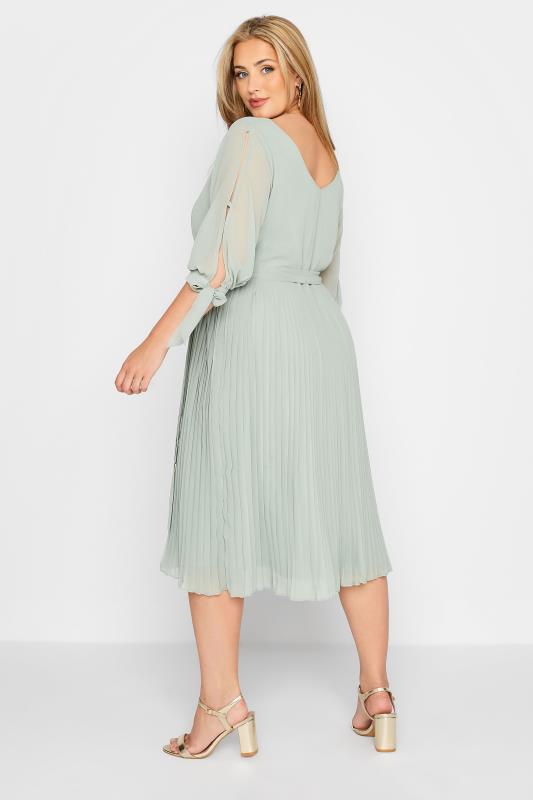 YOURS LONDON Plus Size Green Split Shoulder Midi Dress | Yours Clothing 3