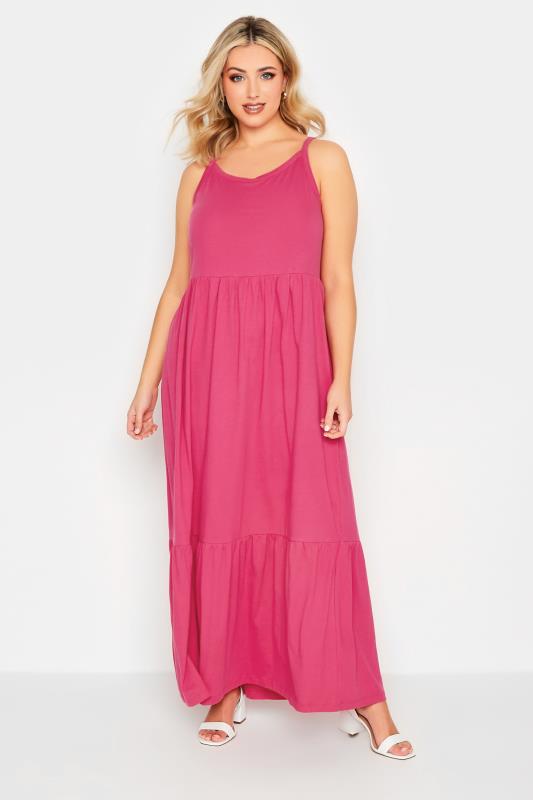 YOURS Plus Size Pink Maxi Sundress | Yours Clothing 1
