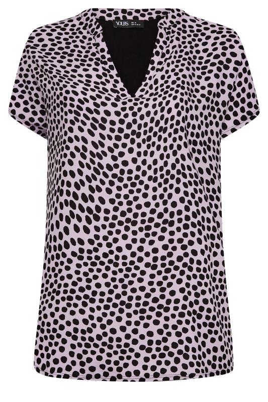 YOURS Curve Plus Size Lilac Purple Animal Print Blouse | Yours Clothing 6