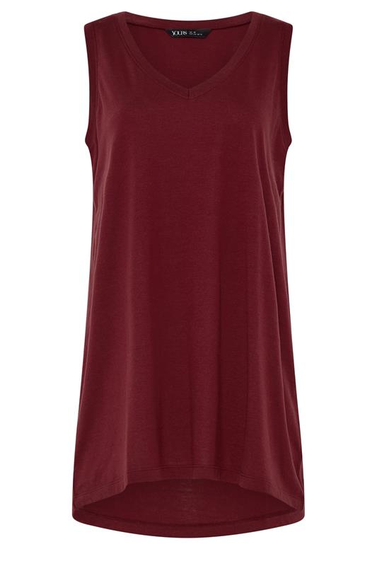 YOURS Plus Size Red V-Neck Vest Top | Yours Clothing 5