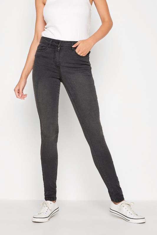 LTS Tall Black Washed AVA Skinny Jeans 1