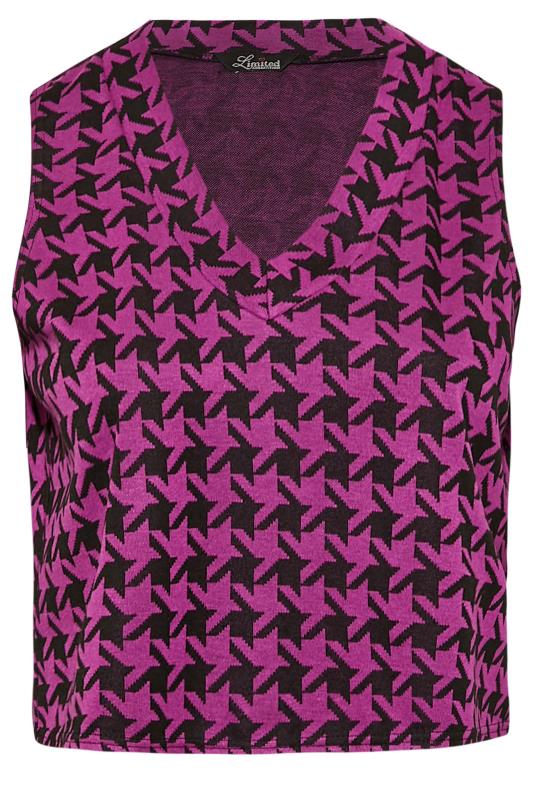 LIMITED COLLECTION Pink Dogtooth Check Vest Top | Yours Clothing 6