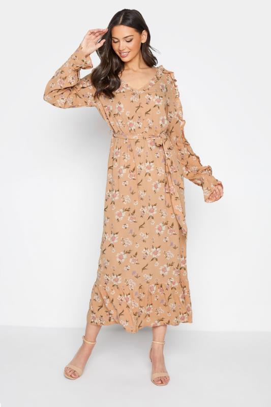Tall Women's LTS Orange Floral Print Ruffle Maxi Dress | Long Tall Sally  2