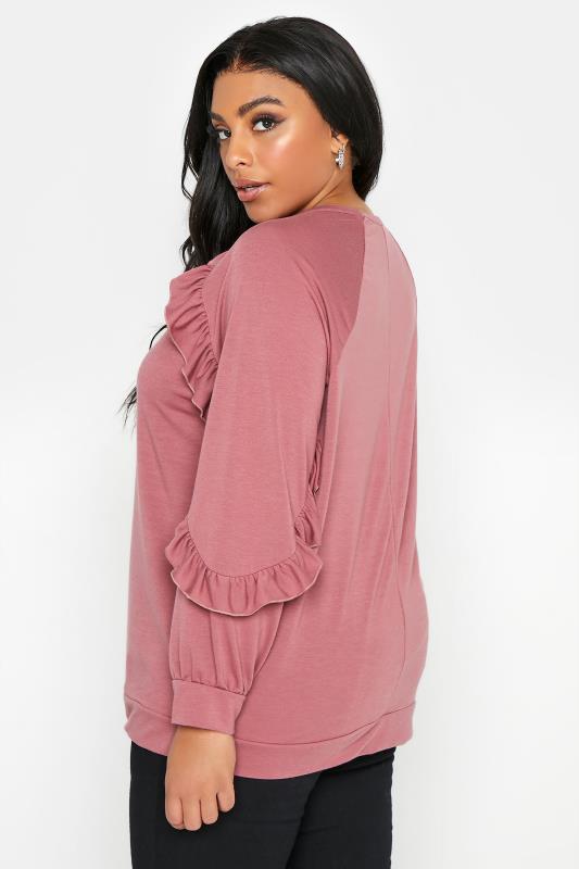 LIMITED COLLECTION Pink Frill Sweatshirt Frill Top_C.jpg