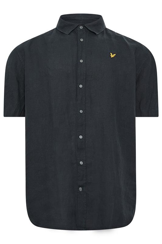 Lyle & Scott Big & Tall Navy Blue Linen Shirt | BadRhino 2