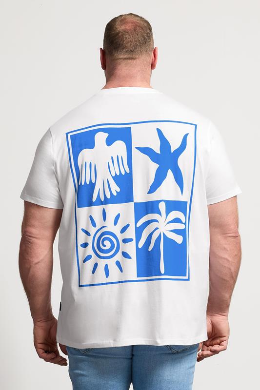 BadRhino Big & Tall White & Blue Graphic T-Shirt | BadRhino 4