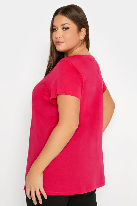 Hot Pink Short Sleeve Basic T-Shirt_C.jpg