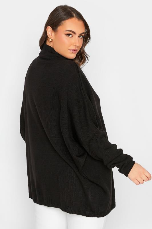 Plus Size Curve Black Oversized Knitted Jumper | Yours Clothing 3