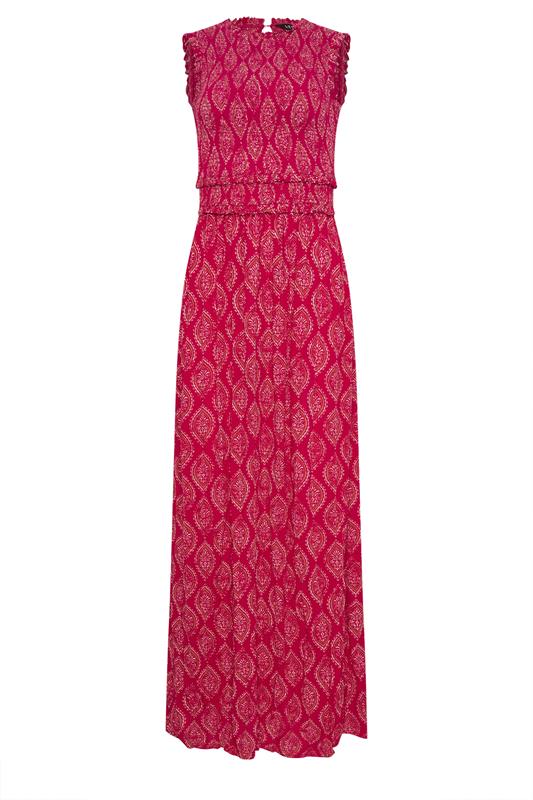 LTS Tall Women's Pink Paisley Shirred Maxi Dress | Long Tall Sally 6