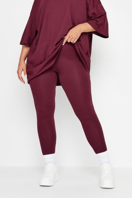 Plus Size  YOURS Curve Wine Red Leggings