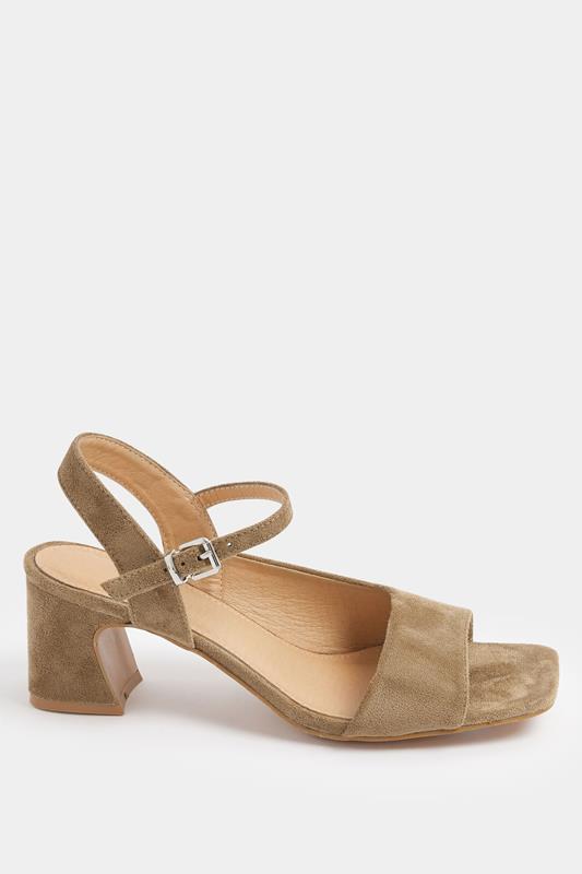 LTS Natural Brown Faux Suede Block Heel In Standard Fit | Long Tall Sally 2