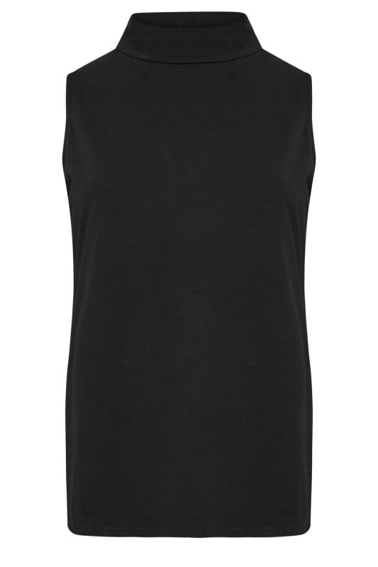 YOURS Plus Size Black Turtle Neck Sleeveless Top | Yours Clothing 5