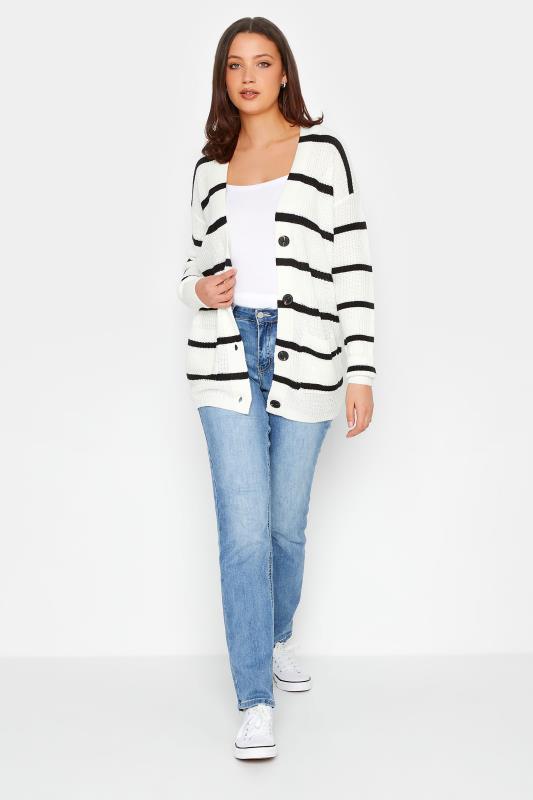 Tall Women's LTS White Stripe Knitted Cardigan | Long Tall Sally 2
