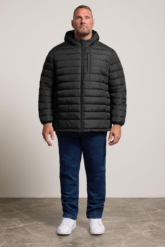 BadRhino Big & Tall Black Lightweight Hooded Puffer Jacket | BadRhino 1