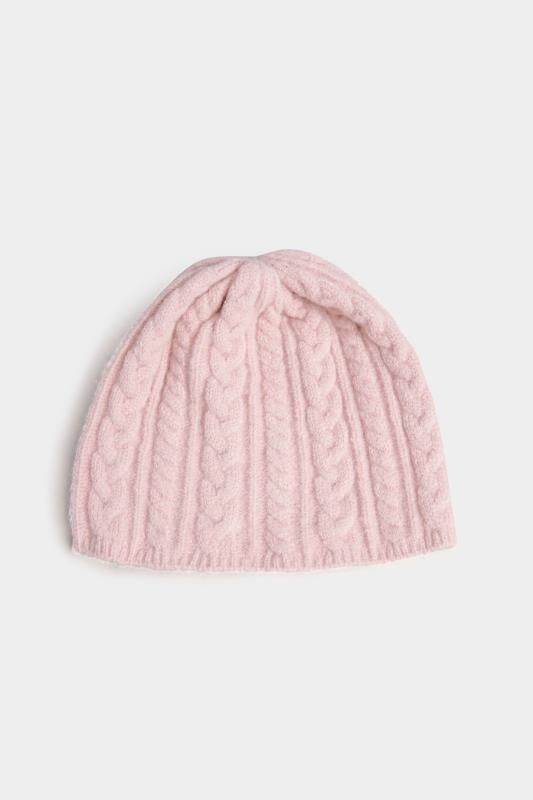 Plus Size Pink Cable Beanie Hat | Yours Clothing 2