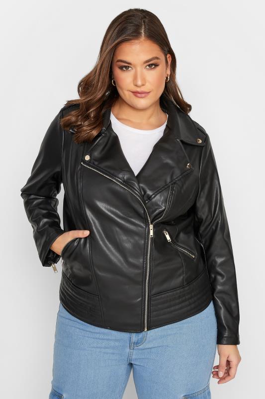 YOURS Plus Size Faux Leather Biker Jacket | Yours Clothing 6