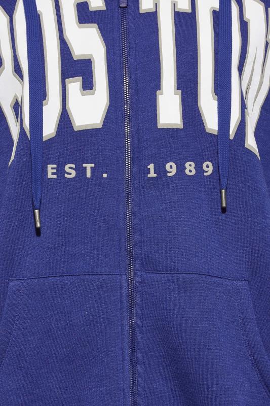 Plus Size Cobalt Blue 'Boston' Graphic Print Zip Hoodie | Yours Clothing 5