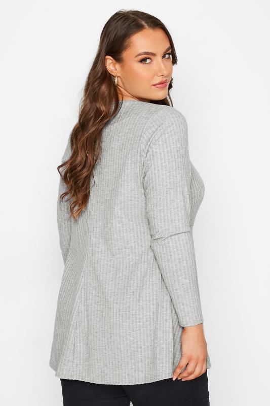 LIMITED COLLECTION Curve Grey Marl Ribbed Square Neck Top 3