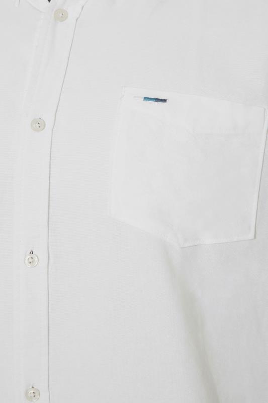 BadRhino Big & Tall White Essential Long Sleeve Oxford Shirt 4