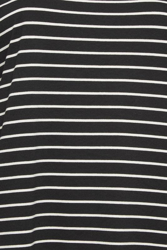 YOURS Plus Size Black Stripe Print Double Layer T-Shirt | Yours Clothing  5