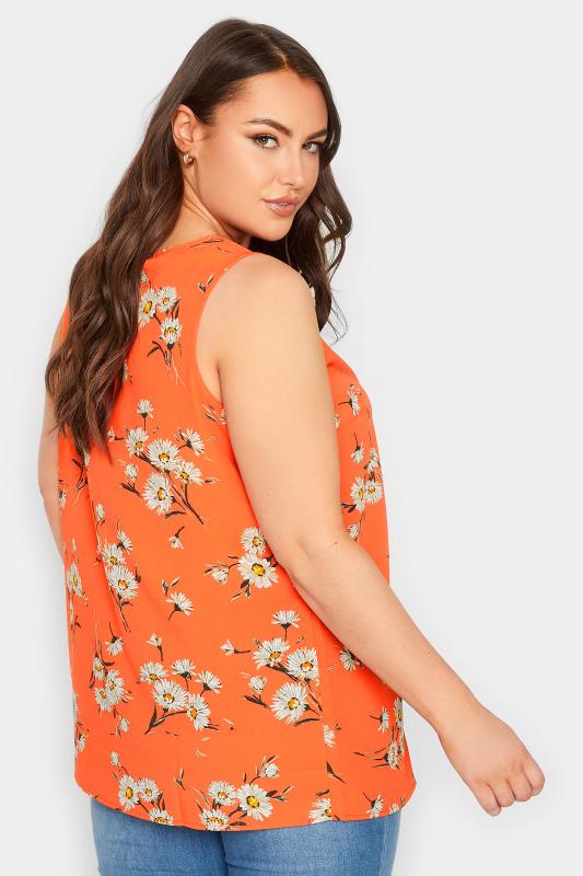 YOURS Curve Plus Size Red Floral Vest Top | Yours Clothing  3