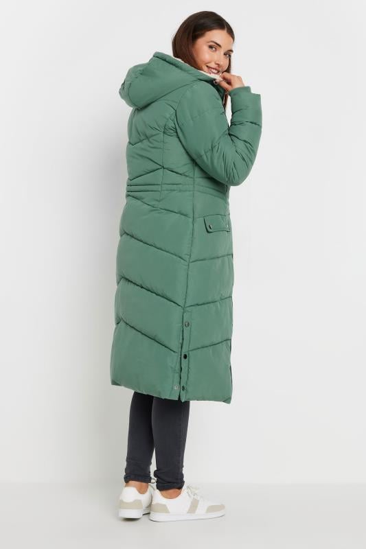 LTS Tall Women's Green Borg Hooded Padded Coat | Long Tall Sally  3