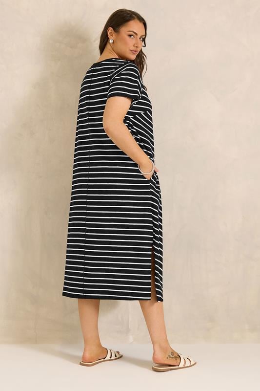 EVANS Plus Size 2 Pack Black & Khaki Green Cotton Dresses | Evans 5