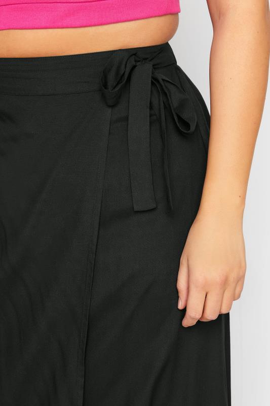 LIMITED COLLECTION Plus Size Black Wrap Midi Skirt | Yours Clothing 3