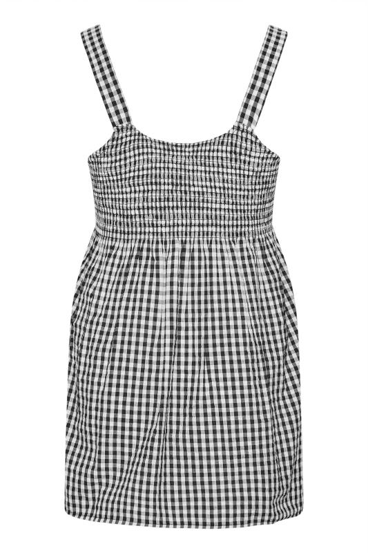 Plus Size Black Gingham Shirred Vest Top | Yours Clothing  8