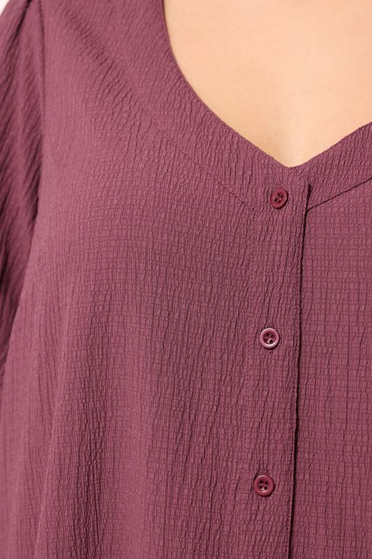 YOURS Plus Size Dusky Pink Textured Blouse | Yours Clothing 4