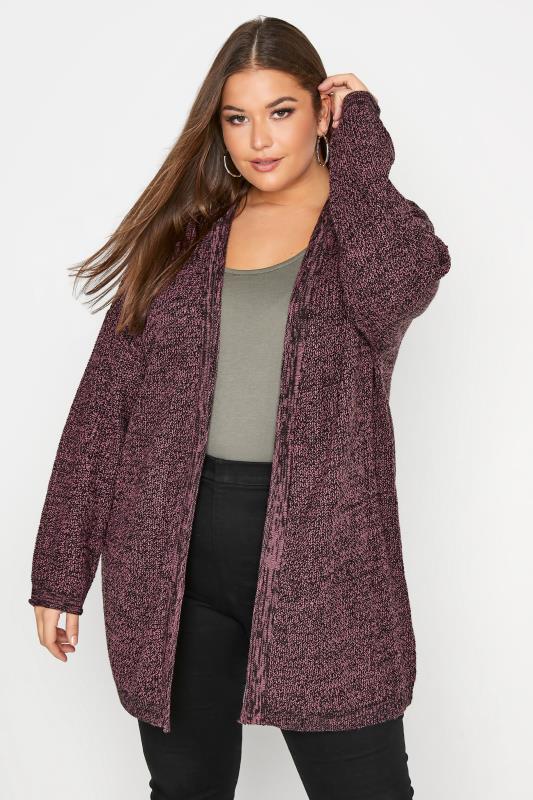 Plus Size  Curve Pink Twist Essential Knitted Cardigan