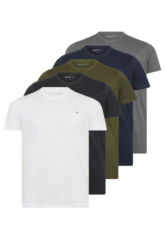 BadRhino Big & Tall 5 Pack Black & White Essential T-Shirts 2