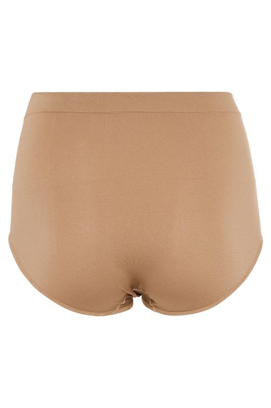 Light Brown Seamless Light Control High Waisted Full Briefs | Yours Clothing 5
