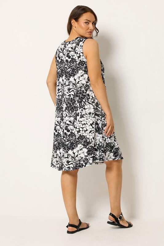 YOURS Plus Size Black Floral Drape Pocket Dress | Yours Clothing 2