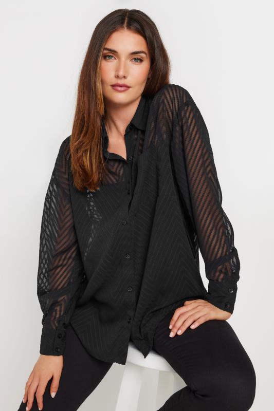 LTS Tall Black Shadow Stripe Long Sleeve Shirt | Long Tall Sally 5