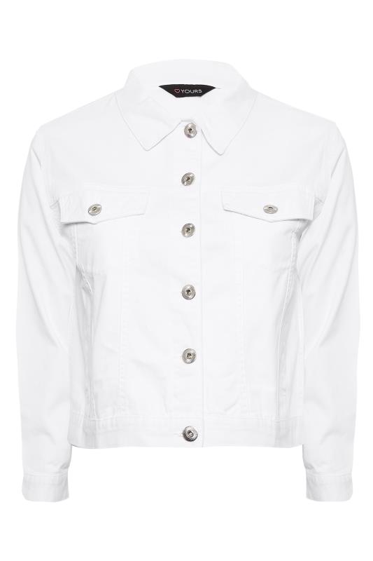 YOURS Plus Size Curve White Denim Jacket | Yours Clothing  6