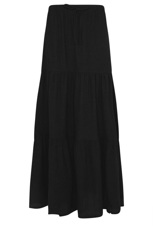 LTS Tall Women's Black Tiered Crinkle Maxi Skirt | Long Tall Sally 6
