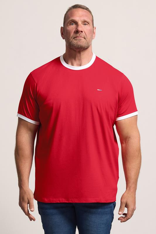  BadRhino Big & Tall T-shirt rouge à bordures contrastées