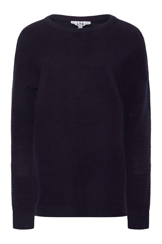 LTS Tall Navy Blue Ribbed Knitted Jumper 6
