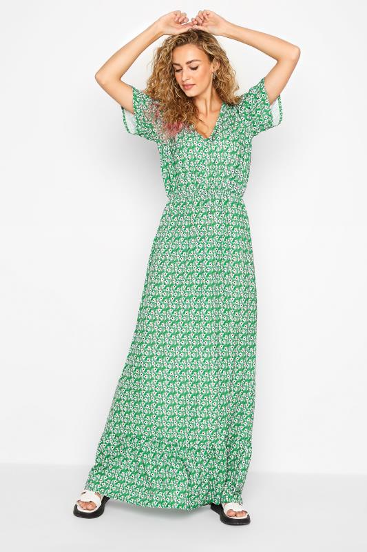LTS Tall Women's Green Floral Print Maxi Tea Dress | Long Tall Sally 2