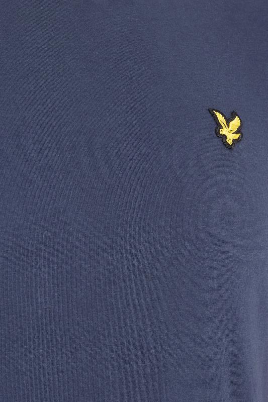 LYLE & SCOTT Navy Blue Crew Neck Logo T-Shirt | BadRhino 2