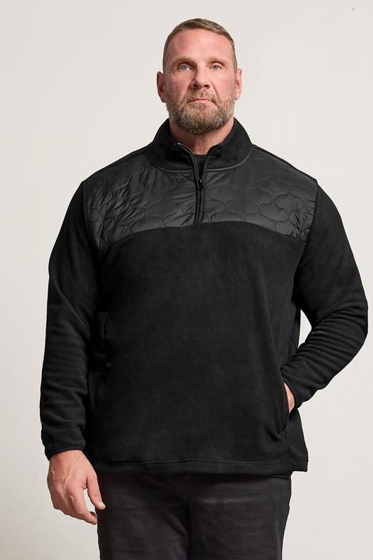  BadRhino Big & Tall - Veste polaire matelassée à col zippé - Noir