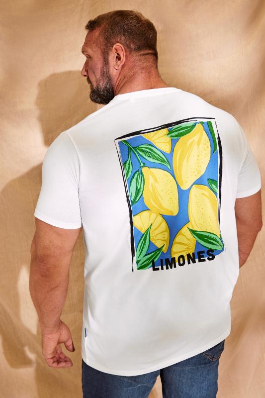 BadRhino Big & Tall White 'Limones' Lemon Graphic T-Shirt | BadRhino 1