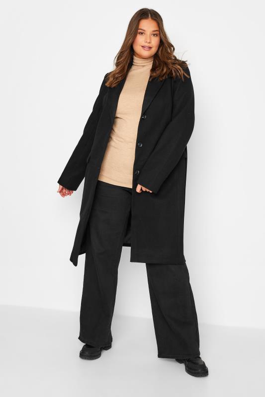LTS Tall Women's Black Midi Formal Coat | Long Tall Sally 1