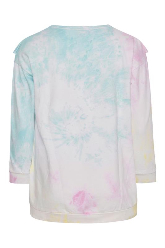 DISNEY Plus Size White Tie Dye Minnie Mouse Ruffle Sweatshirt | Yours Clothing 7