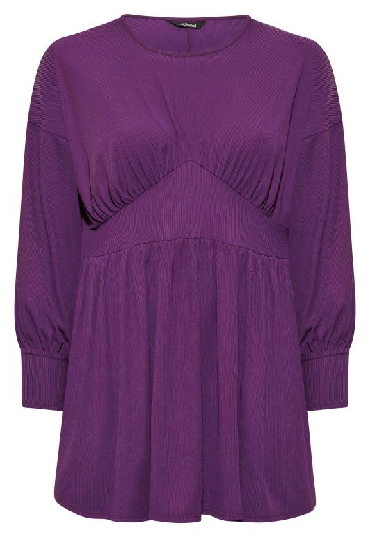 LIMITED COLLECTION Plus Size Dark Purple Long Sleeve Corset Top | Yours Clothing 6