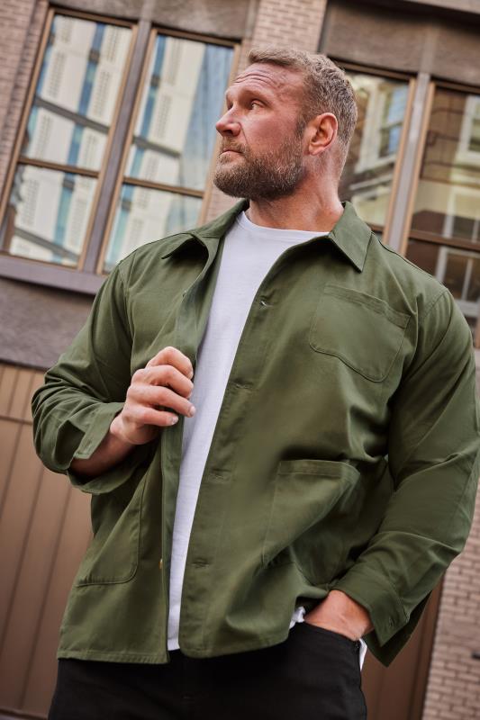 Men's  BadRhino Big & Tall Khaki Green Overshirt