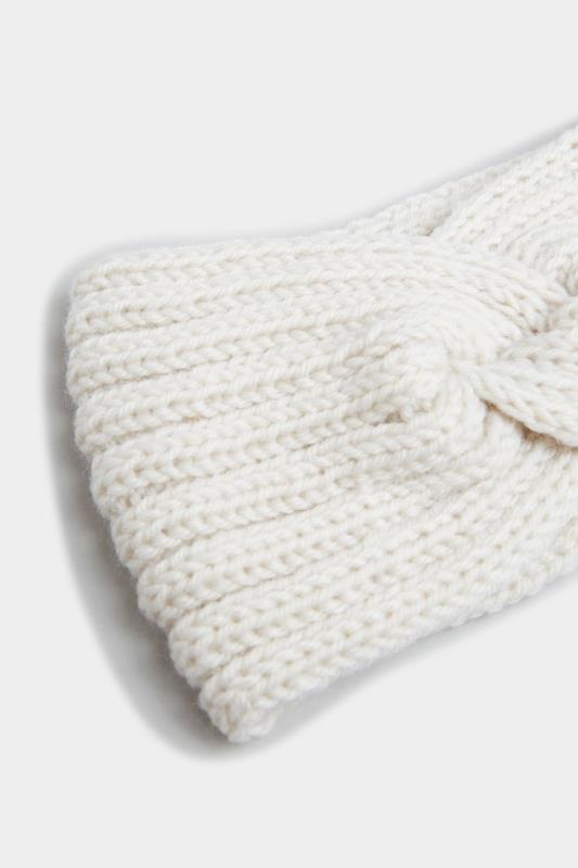 Plus Size Cream Knitted Twist Headband | Yours Clothing 3