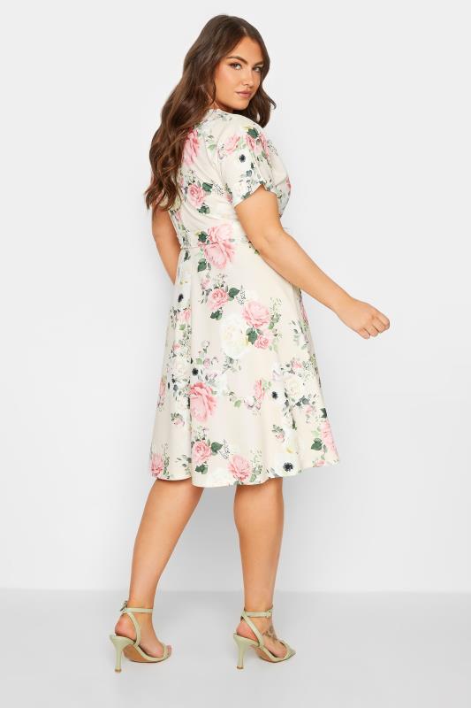 YOURS LONDON Plus Size Floral Wrap Skater Dress | Yours Clothing 3